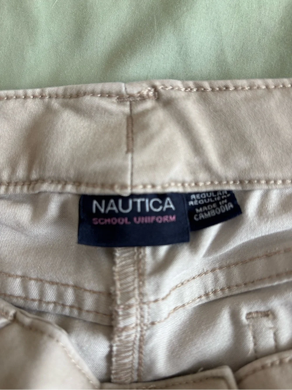 Nautica School Uniform Tan Straight-Leg Chinos sz 14